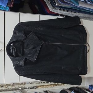 Chico's luxurious black suede moto jacket